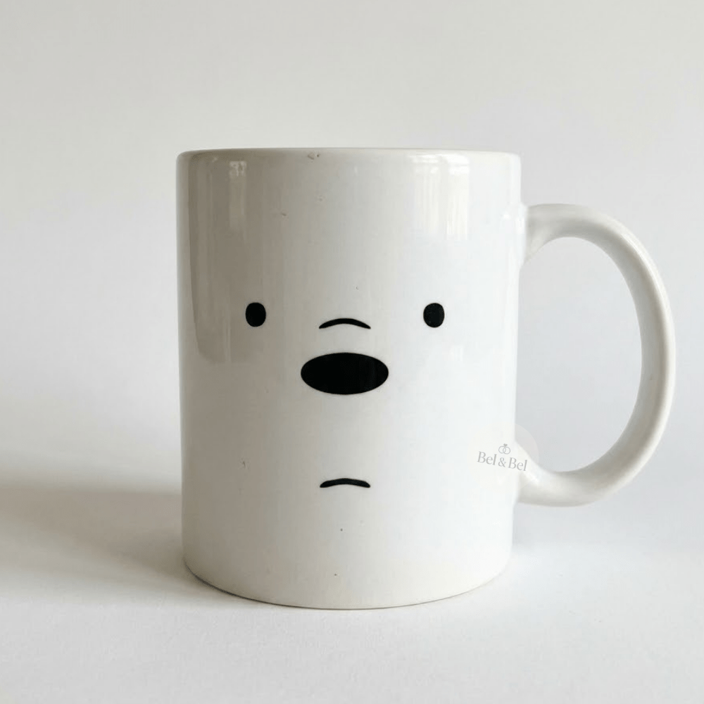 Minimalist Bear Face Ceramic Mug - Bel & Bel