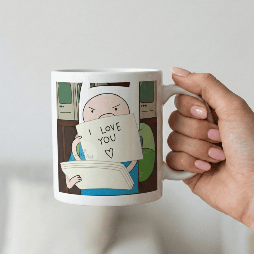Mug « Adventure Time » Finn – Mème « I Love You » – Idée Cadeau Drôle & Romantique - Bel & Bel