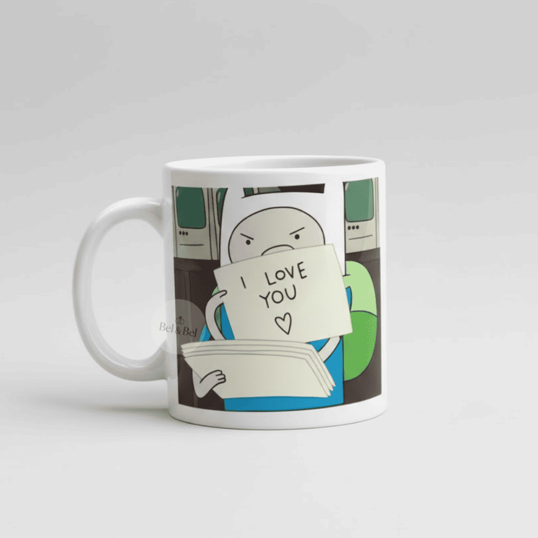 Mug « Adventure Time » Finn – Mème « I Love You » – Idée Cadeau Drôle & Romantique - Bel & Bel