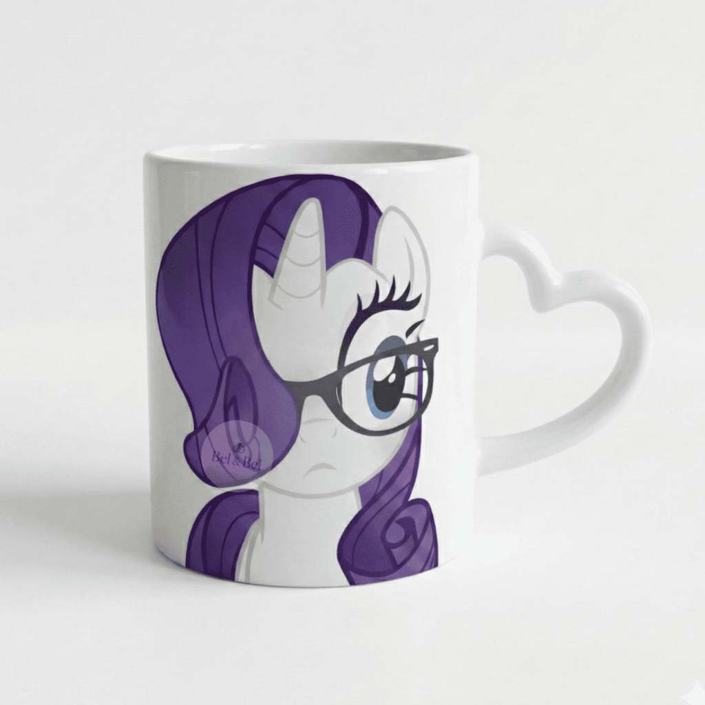 Mug Cœur Rarity « My Little Pony » – Lunettes & Style Chic – Design Mode - Bel & Bel