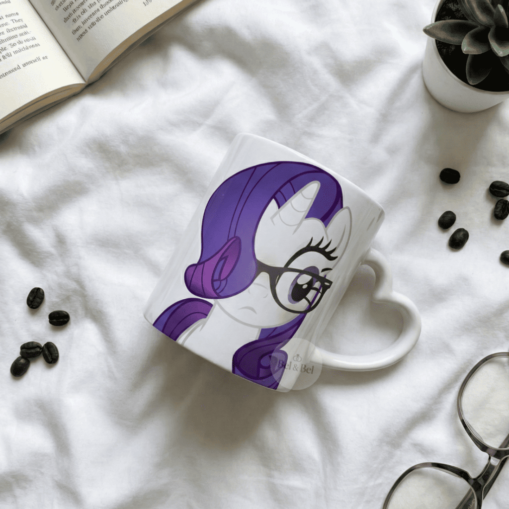 Mug Cœur Rarity « My Little Pony » – Lunettes & Style Chic – Design Mode - Bel & Bel