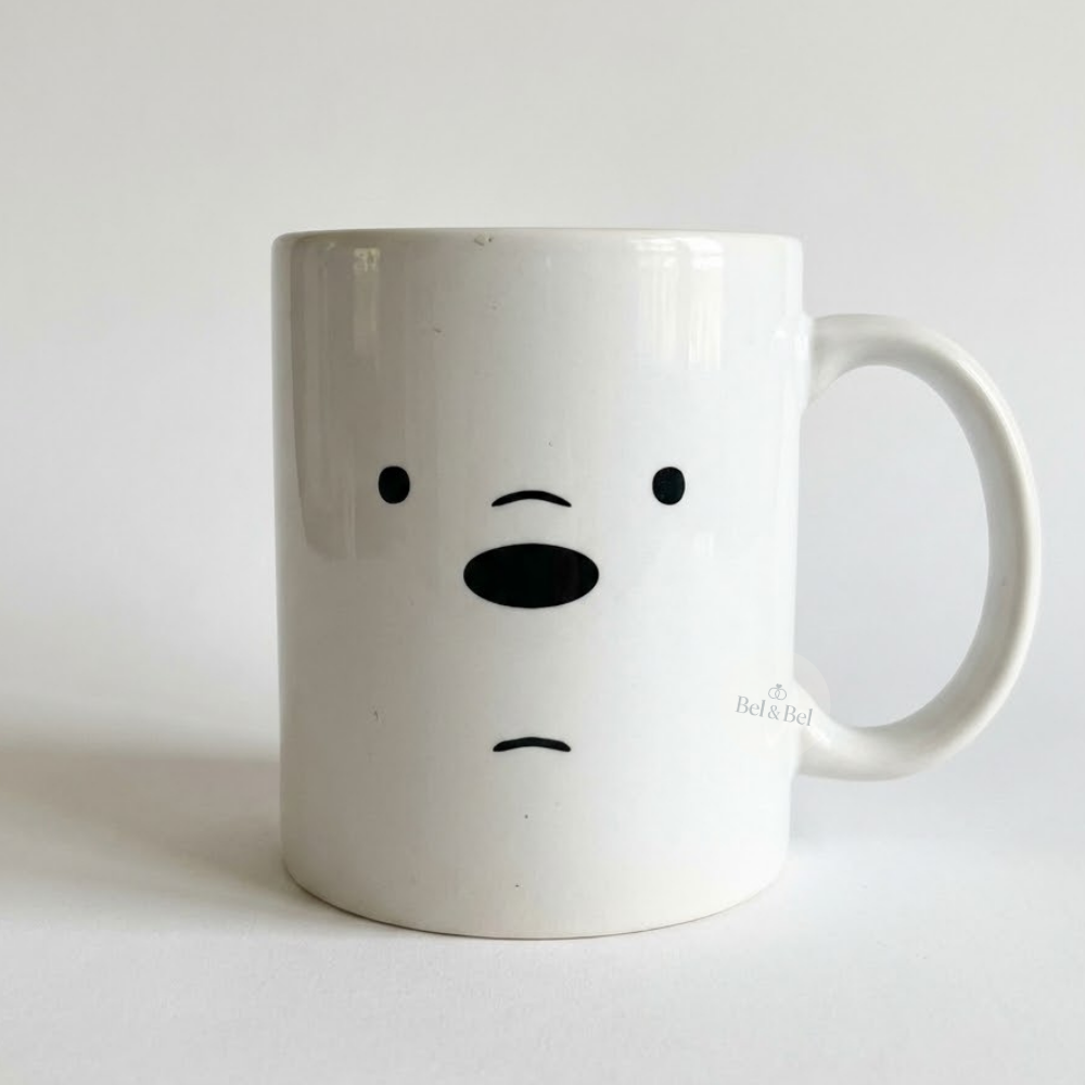 Minimalist Bear Face Ceramic Mug